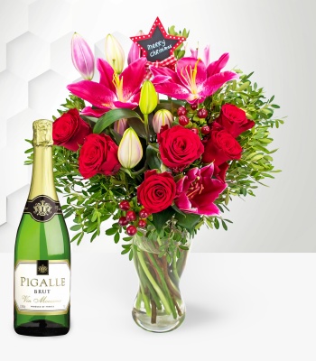 Christmas Flowers with Sparkling French Wine