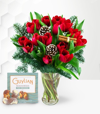 Christmas Tulips with Chocolates