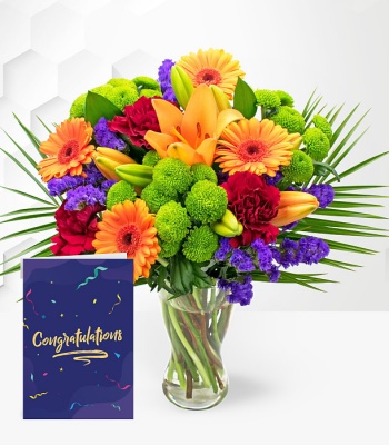 Congratulations Flowers With Card