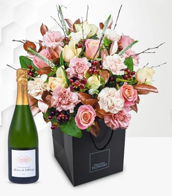 Floral Bouquet With Champagne