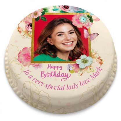 Floral Frame Birthday Cake