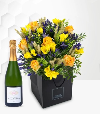 Flower Bouquet With Champagne