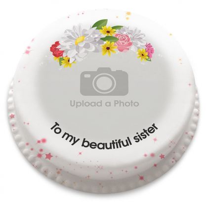 Flower Crown Photo Cake