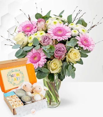 Flowers And New Baby Gift