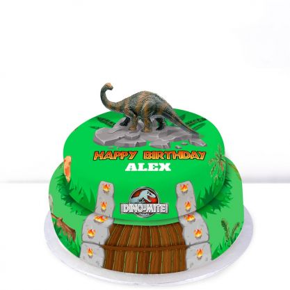 Green T-rex Tiered Cake