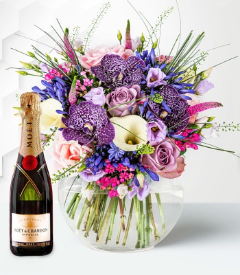 Hand-Tied Flowers And Moet