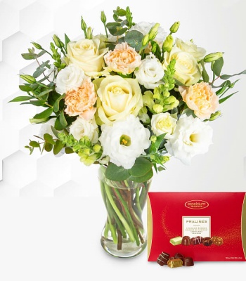 Ivory Flowers With Chocolates