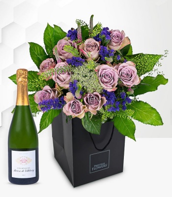 Lilly Flower Bouquet With Champagne