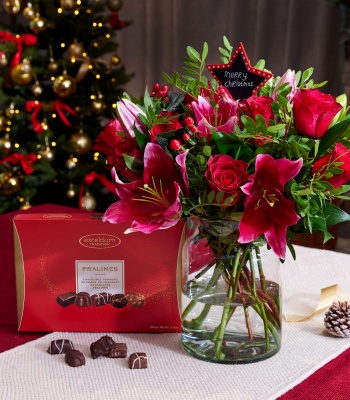 Merry Christmas Flowers and Chocolates