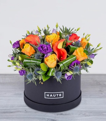 Orange Flowers In Hatbox