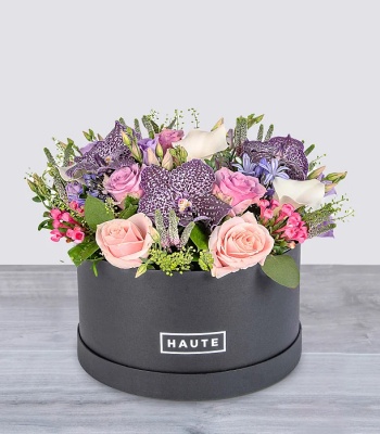 Pink Flowers In Hatbox