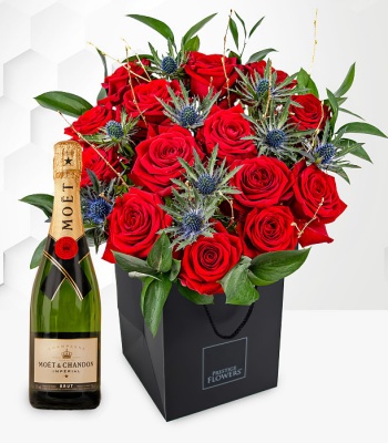 Red Roses And Moet Bottle