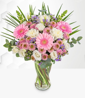 Snapdragon With Roses And Gerbera Flowers