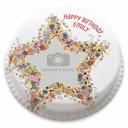 Star Photo Upload Cake