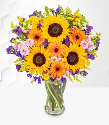 Sunflower Bouquet With Mix Flowers