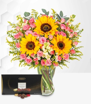 Sunflower With Chocolate Box