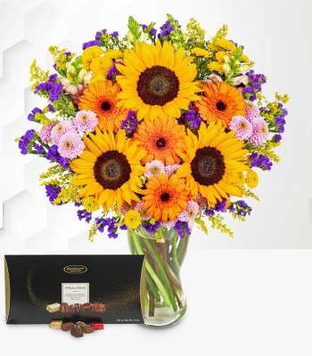 Sunflowers Bouquet With Chocolates