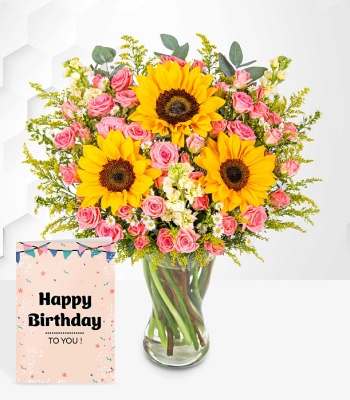 Sunflowers With Birthday Card