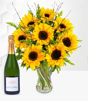 Sunflowers With Champagne