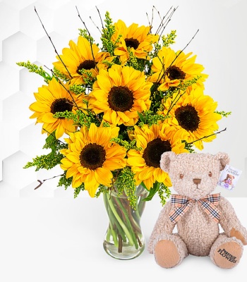 Sunflowers With Teddy