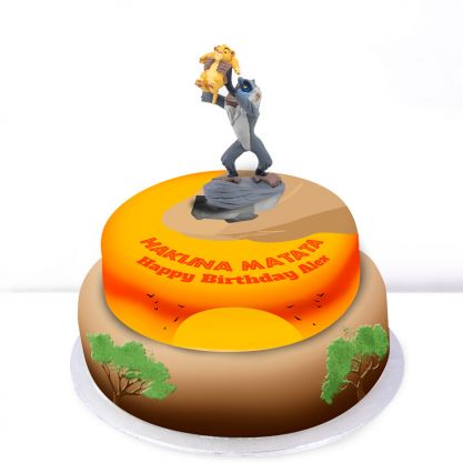 Tiered Simba and Rafiki Cake