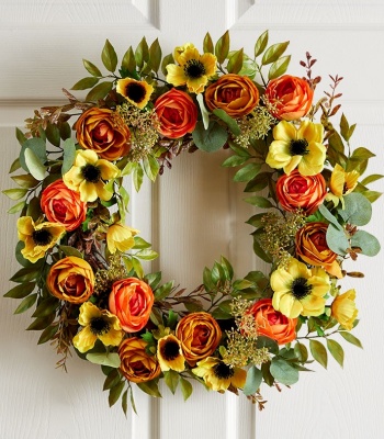 Anemone and Ranunculus Wreath