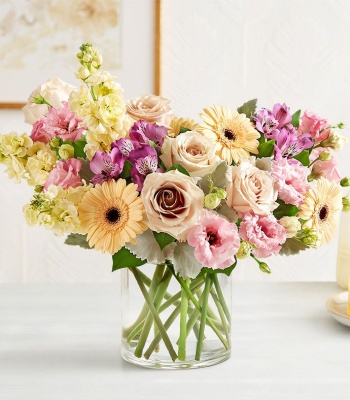 Assorted Flower Arrangement in Cylinder Vase