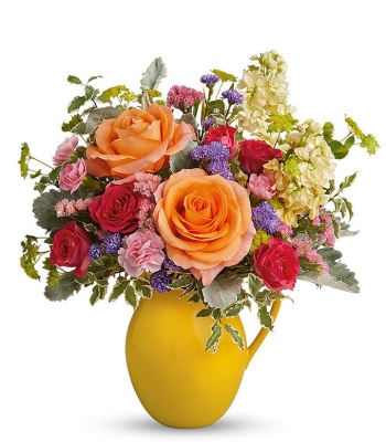 Assorted Flowers in Keepsake Pitcher