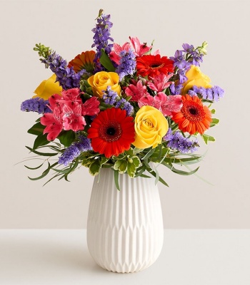 Assorted Flowers in Keepsake Vase