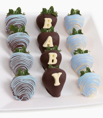 Baby Boy Belgian Chocolate Covered Strawberries