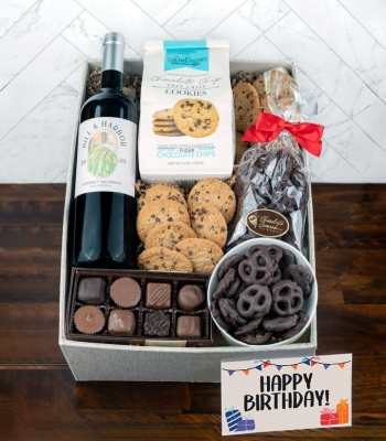 Birthday Gift Box - Sweets and Red Wine