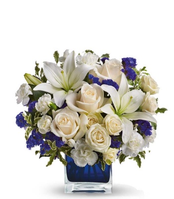 Blue And White Flowers Bouquet