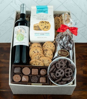 Chocolate Gift Box with California Red Wine