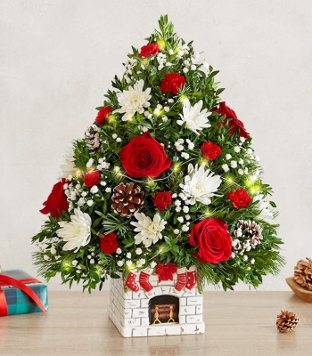 Christmas Flower Tree - Merry Mantel