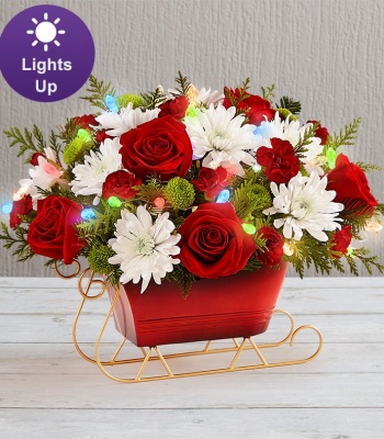 Christmas Flowers in LED Lights