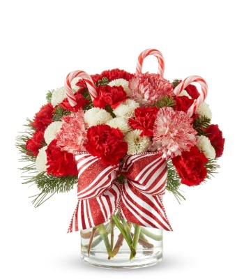 Christmas Flowers with Candy Canes