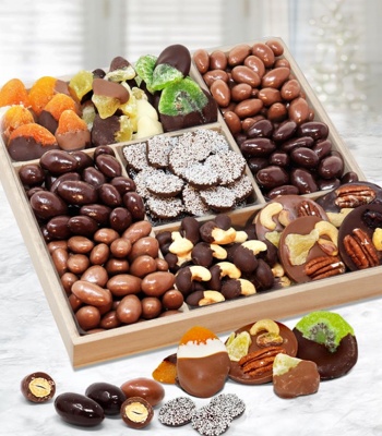 Dried Fruit And Nut Tray - Belgian Chocolate Covered