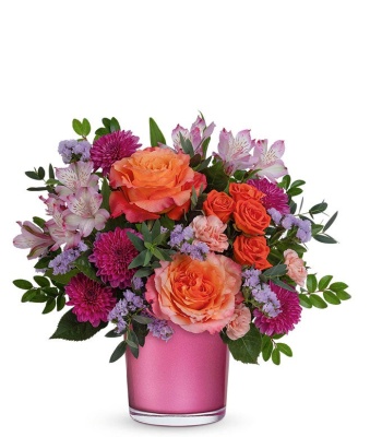 Halloween Flowers in Cylinder Vase