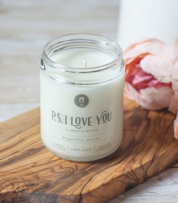 I Love You Soy Candle Magnolia and Peony