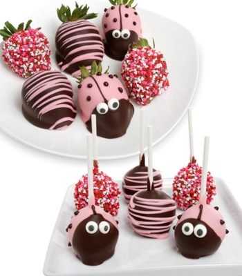 Ladybug Cake Pops and Chocolate Covered Strawberries