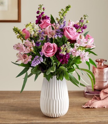 Lavender Flowers in Keepsake Vase