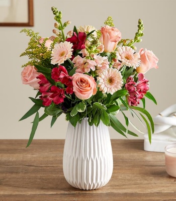 Mixed Flowers in Keepsake Vase