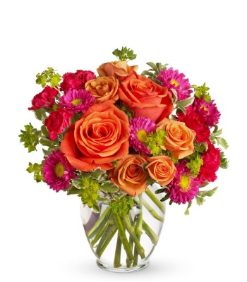 Orange Flower Arrangement In Vase