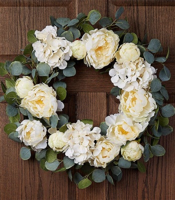 Peony and Hydrangea Wreath