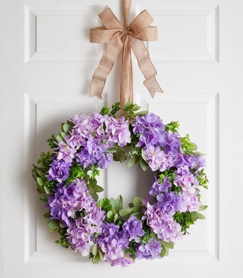 Purple Hydrangea Wreath