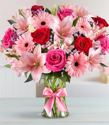 Red and Hot Pink Flower Bouquet