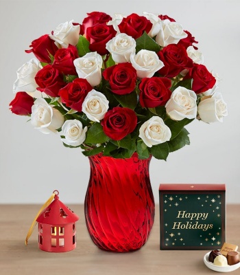 Red and White Rose Bouquet