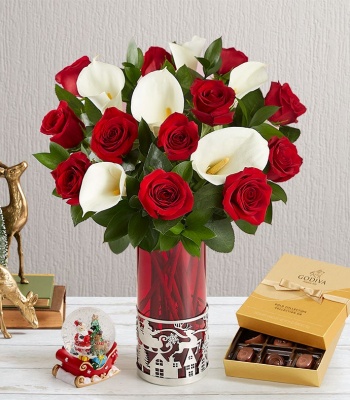 Red Rose and Calla Lily Bouquet