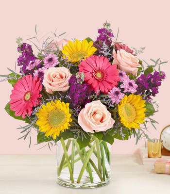 Seasonal Flower Bouquet in Vase