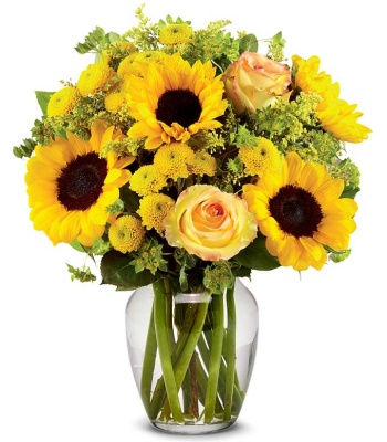 Sunflower And Rose Bouquet